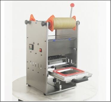 Electric Semi-automatic Manual Milk Tea Sealing Machine DF2014T-M with Food-Grade Stainless Steel Body and 6061 Anodized Aluminum Mold